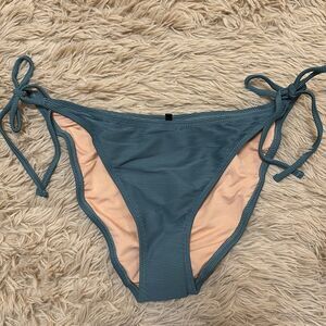 J Crew green blue turquoise ribbed L string bikini bottom size L new